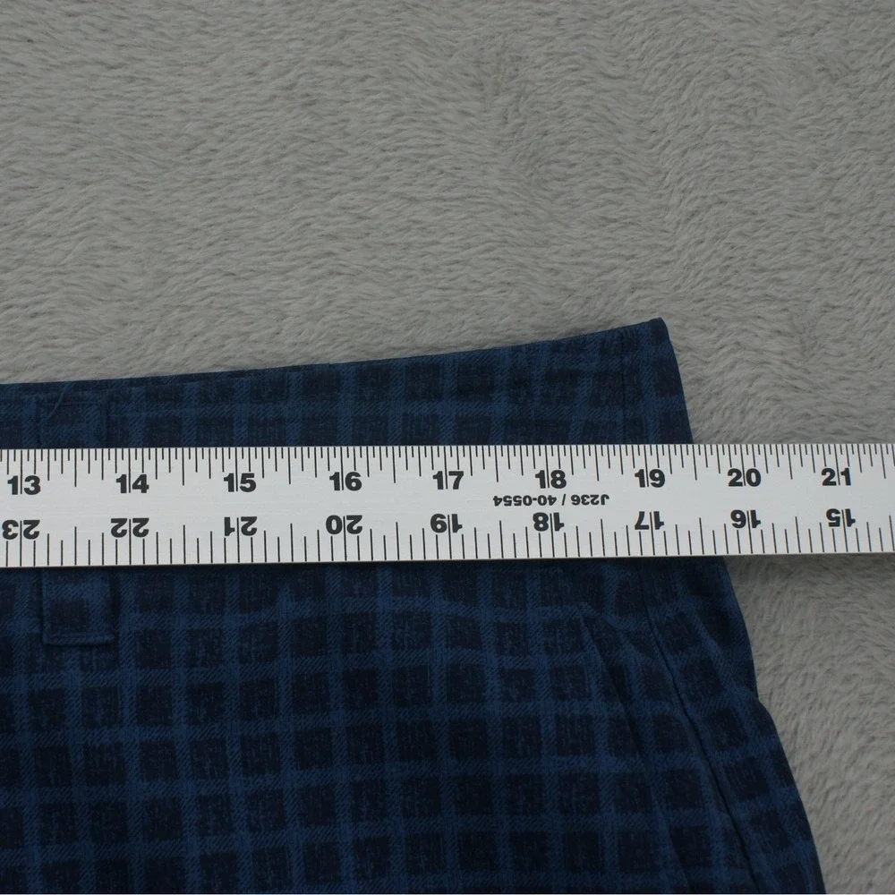 Callaway‎ Mens Blue Grid Print Stretch Golf Shorts Size 38 Flat Front Athletic